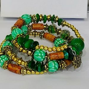 Jade green wrap bracelet